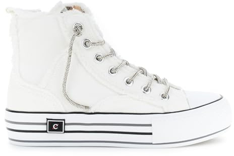 CAFèNOIR - Sneaker Mid in Canvass con Lacci Strass, da Donna