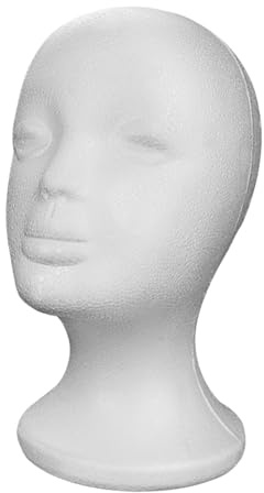Generisch Perückenkopf, Weiß Modellkopf Mannequin Styroporkopf Schaumstoff Kopf Modell, Perückenständer, Schaumköpfe Für Perücken, Mützen, Kopfhörer, Haarzubehör Und Perücken (Kopfumfang 52cm)