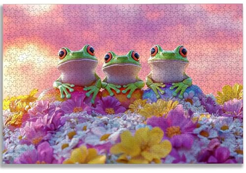 Puzzle 3000 Teile, Frosch Puzzle 3000 Teile Erwachsene, Blume Holzpuzzle Erwachsene, EIN Herausforderndes Rätsel, Puzzlespiele für Die Ganze Familie, Holzpuzzle für Deko Wohnzimmer, Geschenke, -1760
