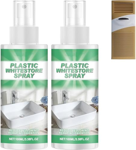 Plastic Yellowing Remover Restorer Spray, Fast-Acting Formula For Air Conditioners, Car Interiors, Appliances, On Walls Floors, Yellow Part Cleaning Refurbishment Restoration (2Pcs)