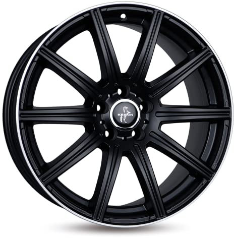 KESKIN KT16 MATT BLACK LIP POLISH 8,5x19 ET30 5.00x5x112 Hub Hole 66.60 mm - Alu felgen