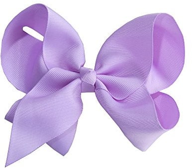 AKA 6 Big Bow Hairpins Hair Clips for Children Kids Girls Hair Handmade Alligator Clips Accessories (Lilac)