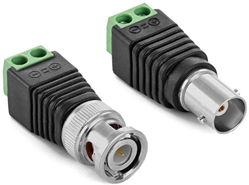 Poppstar Conectores BNC (5X Conector BNC Macho / 5X BNC Hembra a regleta de bornes de 2 Polos), Juego de 10 Adaptador BNC