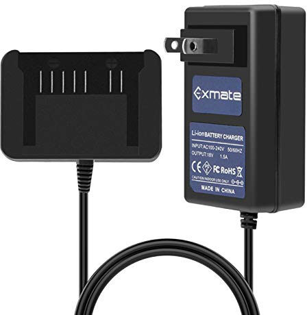 Exmate 18V Li-ion Battery Charger Compatible with Hitachi 339782 BSL1830C BSL1815S BSL1815X BSL1830 330139 330557 18V Li-ion Battery