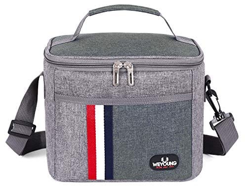 Spring Country Große isolierte Lunchtasche, isolierte Lunchtasche, Lunchtasche für Herren, Damen, Erwachsene, Kinder, Grau
