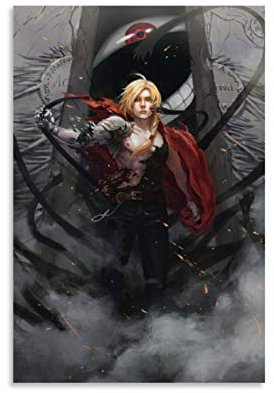 YZLI Anime Fullmetal Alchemist Edward Elri und Alphonse Elric Poster, dekoratives Gemälde, Leinwand, Wandkunst, Wohnzimmer, Poster, Schlafzimmer, Malerei, 60 x 90 cm