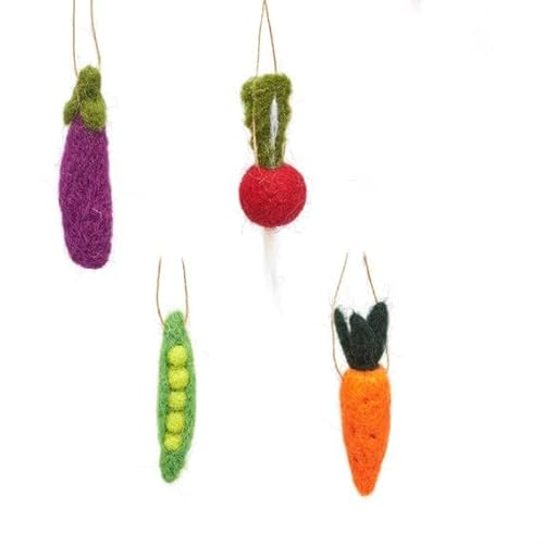 Sass & Belle Mini Felt Vegetable Decorations - Set of 4
