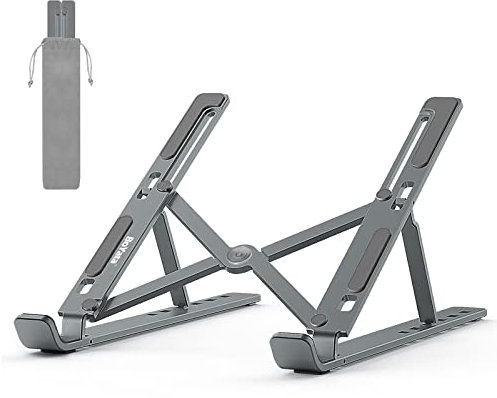 BoYata Supporto per Laptop, Supporto Portatile per scrivania a 6 Livelli di Altezza Regolabile, Alzata Pieghevole in Alluminio, per MacBook Air/PRO, la Maggior Parte dei Laptop da 10-15,6