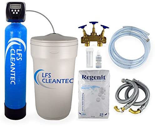 LFS CLEANTEC IWSC 2000 Wasserenthärtungsanlage für 5–6 Personen, Einfamilienhaus, separater Salzbehälter für lange Nachfüllintervalle, inkl. Anschlussset
