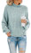 Imuedaen Women's Turtleneck Jumpers Casual Batwing Sweaters Long Sleeve Pullover Loose Chunky Knitted Jumper Tops (A Light Blue, S)