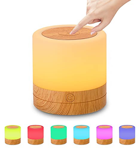 LETOUR Lampe de Chevet Sans Fil, Veilleuse Tactile à Intensité Variable avec Télécommande Modes RGB, Lampe de Table Rechargeable par USB avec Minuteur, pour chambre à coucher, chambre d'enfant, salon