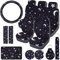 Frienda Autositzbezüge, Mond und Sterne, komplettes Set für Damen und Herren, Dicke Vorderbezüge, Universal-Lenkrad, Separate Kopfstütze, Gurtpolster, Auto, LKW (Sternmuster)