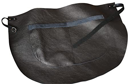 Förster-Fellnest ECHT Leder Kellnerschürze, Bistroschürze, Vorbinder, Zapferschürze mit Taschen - schwarz, feuchtigkeitsabweisend