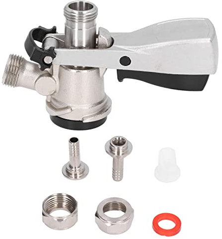 Keg Coupler, G5/8 D Type Stainless Steel Sankey Kegerator Beer Barrel Distributor Faucet Beer Tap Beer Dispenser for Home Brewing