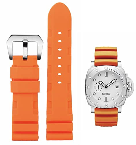 HEYOZURY Uhrenarmbänder für Panerai 22mm,24mm Premium Qualität Wasserdichtes Silikon Wählen Sie Farbe/Breite Gummibänder Gummi Ersatzbänder Uhrenarmbänder für Männer