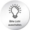 Türschilder24 XXL Türschild • Ø 100 mm • Schild Bitte Licht ausschslten • aus Aluminium Vollmaterial • geschliffene Edelstahloptik • 100% Made in Germany