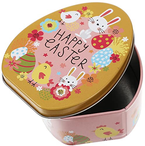PRETYZOOM Metall -Blechdose -Osterei-Blechdose Keks-Süßigkeits-Box Dekorative Schachteln Mit Deckel Für Frühlings-Ostern-Feiertagsparty-Zubehör Goodie-Bag