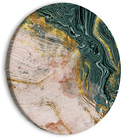 murando - runde Bilder Abstrakt 60x60 cm Leinwandbild 1 tlg Kunstdruck modern Wandbilder XXL Wanddekoration Design Wand Bild Marmoroptik bunt wie gemalt a-A-10066-bc-b