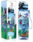 HeavenlyUnicorns Kids Raptor Dinosaur Water Bottle, 500ml BPA Free Tritan Childrens School Work Travel Camping Drinks LEAKPROOF, SHATTERPROOF, Reusable Blue