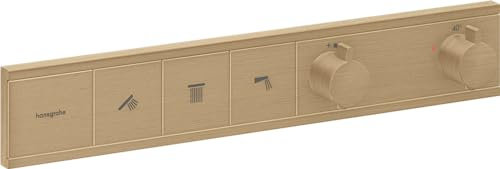 hansgrohe Unterputz Thermostat Dusche RainSelect, Duscharmatur für 3 Verbraucher, Brushed Bronze