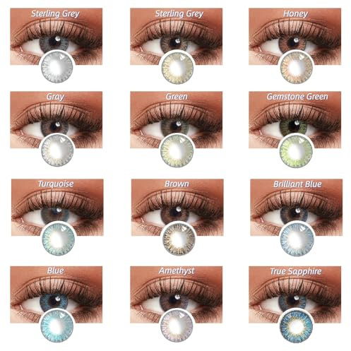 Kontaktlinsen, 1 Paar (2 Stück) farbige kontaktlinsen ohne stärke 0.00 Dioptrien - Monatslinsen (QUEEN-Serie, 12 Farben erhältlich,DIA 14.5mm） (Pure Hazel)