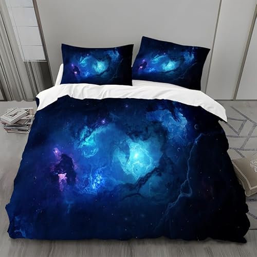 MLUNKQAIL Bettbezug 135x200 Linie Bettwäsche Interstellar Weich Atmungsaktiv Bettwäsche Set Mikrofaser Bettbezüge und 2 Kissenbezüge 80x80 cm mit Reißverschluss für Ganzjaehrig