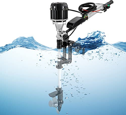 ACROSSPART 1000W Elektrischer Außenbordmotor 5HP 48V Trolling Motor, Außenborder Engine Motor mit Aufbewahrungstasche, Aussenborder Bootsmotor Bürstenloser Motor Fischerbootmotor