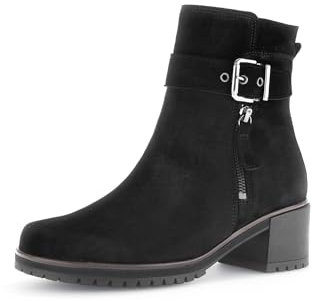 Gabor Damen Biker Boots, Frauen Stiefeletten,Best Fitting,Warmfutter,uebergangsschuhe,uebergangsstiefel,hoch,schwarz (Ra.cogn.),38.5 EU / 5.5 UK