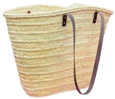 Bukora Original Ibiza Palmblatt Tasche mit langen Lederhenkel