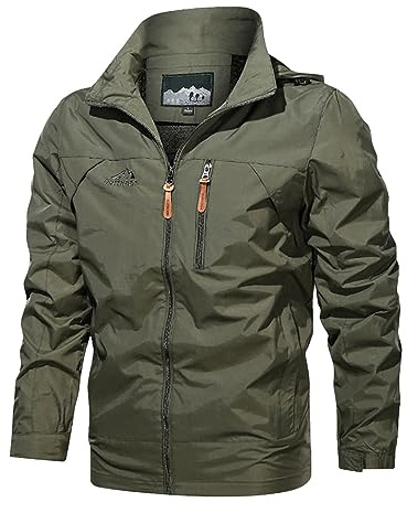 Reißverschluss Jacke für Herren - Herren Outdoor Hooded Jacket Sweatjacke Herren Lässiger Windbreaker Langärmlige Jacket Herbst-Winter abnehmbarer Hut Wasserdicht Winddicht Thermo Fahrradjacke