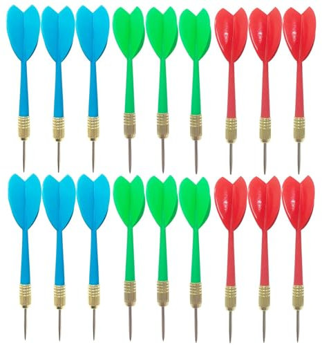 WERIGONI 18-teiliges Dartpfeile Dart-Set mit Stahlspitze Dartpfeile Metallspitze Zielpfeile aus Kunststoff Pfeile für Training und Unterhaltung Dart pfeile