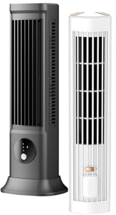 Ohewiiuk Climatiseur de Refroidissement Ventilateur Tour de Bureau Climatisation Portable, avec 3 Vitesses Ventilateur de Refroidissement USB de Bureau, Paquet de 2