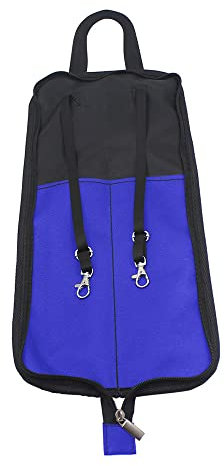 Bolsa para Baquetas y Mazos, Bolsa Protectora para Baquetas, Accesorios para Batería, con 2 Compartimentos, Almacenamiento para Baquetas, Mazos, Cepillos y Más (BLUE)