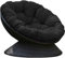 Fluffy Cotton Moon Chair Round Indoor Outdoor Hanging Hammock Swing Chair (Black 80cm)