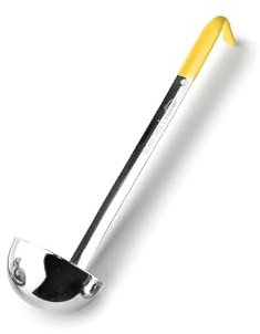 Lacor - 60657 - Kochtopf auswählen, Edelstahl, rutschfester PVC-Griff, widerstandsfähig und langlebig, Farbe gelb, ideal für intensive Nutzung, 89 ml, Durchmesser 7 cm