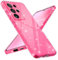 Paitech Glitter Cover per Samsung Galaxy S24 Ultra con Protezione Fotocamera, Custodia Glitter Silicone Morbido TPU Protezione Case, Sottile Antimpronta Cover per Samsung S24 Ultra, Rosa