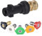 CLKE Pressure Washer Adapter, 1/4 Quick Connect Female Fitting, Adapter to Quick Connect for Karcher K2 K3 K4 K5 K6 K7 with 5 Pressure Washer Spray Nozzle Tips (Black)