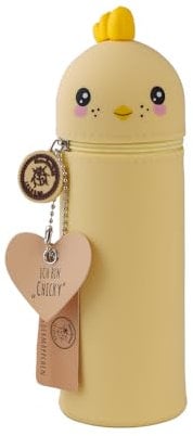 Lulubug Silikon Federmäppchen - Küken Chicky | Federtasche aus weichem Silikon für Stifte | Federmappe und Stiftehalter | Mäppchen Tiere, Schlampermäppchen