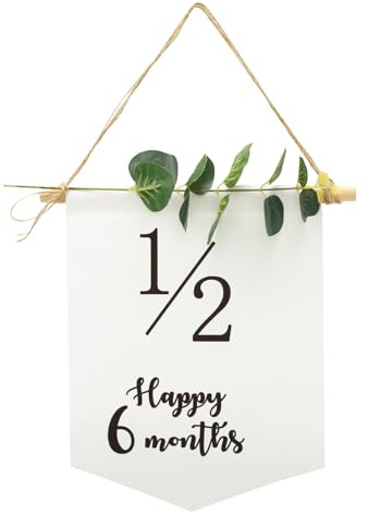 Wasise Half Way to One Banner - Half Birthday Baby Banner, Happy 1/2 Wimpelkette, 6 Monate Geburtstagsschild, Babyparty Dekorationen, Wald Party Dekoration, Hängende Flagge Dekoration Szene Layout