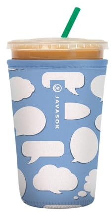 Sok It Java Sok Iced Coffee & Cold Soda Insulated Neoprene Cup Sleeve (Big Ideas, Medium: 22-28oz)