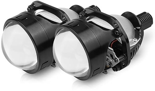 Angel Eyes,Angel Eyes Roller 1pair 2,5 Zoll 80 mm LED-Halo-Angel-Eyes-Projektorobjektiv, hohes Abblendlicht, Bi-LED-Leuchten, passend for H4 H7 9005 HB3 9006 HB4 Autoscheinwerfer Nachrüstung(Right Han