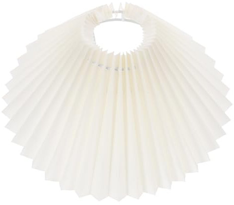 Tofficu Pantalla De Lámpara Plisada E27 25cm Color Beige Material Textil e Hierro Decoración Versátil Para Dormitorio y Oficina Instalación Rápida Complicaciones 1 Unidad