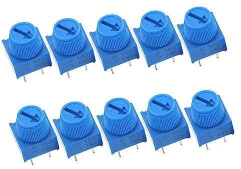 NUOBESTY 1 Satz Potentiometer Widerstand Schaltung Klein Montiert Trimmen Elektronisches Steckbrett Einstellbar Kunststoff Metall 10 Stück