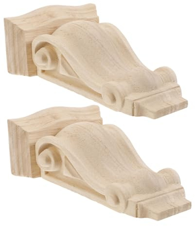 Veemoon 2pezzi Mensole Decorative in Legno Intagliato Stile Europeo Per Finestre Cassettiere e Guardaroba Arredamento Rustico