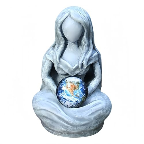 XIAOQIXI Mondgöttin Statue Mutter Erde Statue Geheimnisvolle Harzdekoration geeignet für Zuhause, Wohnzimmer, Schlafzimmer, Büro, Garten Dekoration