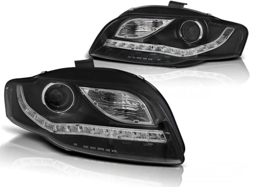 Halogen Scheinwerfer Set für Audi A4 B7 2004–2008 Schwarz LED Standlicht & Blinker