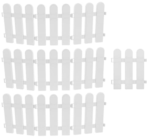 BESPORTBLE 10 Stück Teiliges Weißes Kunststoff-zaun- Dekorativer Gartenzaun mit Flexiblen Verbindern Wetterfest und Einfach zu Montieren für Blumenbeete Wege und Hofbegrenzung