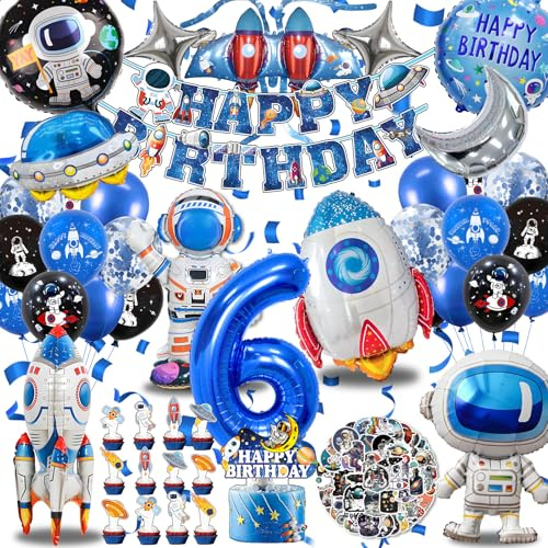 Weltraum Kindergeburtstag Deko 6 Jahre Junge, Astronaut Geburtstag Deko | Weltraum Geburtstag Deko 6 Jahre, Astronaut Kindergeburtstag, Weltall Party Deko, Geburtstagsdeko 6. Junge