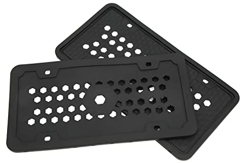 Itonash Flexibler SCHWARZER KENNZEICHENRAHMENSCHUTZ AUS SILIKON FÜR USA-Modelle