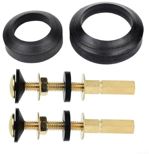Secure Toilet Tank Connection Bolts 2 Pack Carbon Steel with Rubber Seals